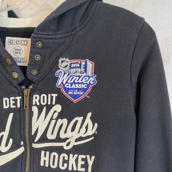 CCM NHL 2014  Winter Classic Detroit Red Wings Hoodie Ladies Med Black /Red - Picture 6 of 14